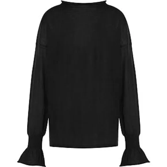 NWT Wolford Cashmere Loose Top Long Sleeves XS Black